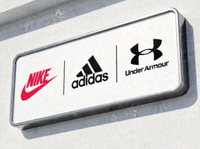 合作伙伴知名体育品牌Logo，如运动装备制造商